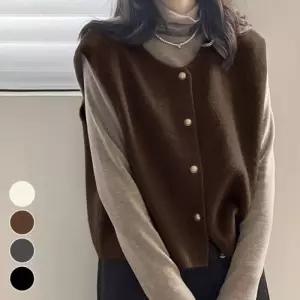 [라일리여성의류] Rly 루즈핏 겨울 코디 조끼 정장 패딩 빅사이즈