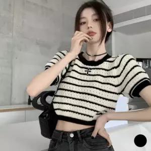 [라일리여성의류] Rly 크롭 모임 빅사이즈라운드넥 가을 봄 브이넥 기본