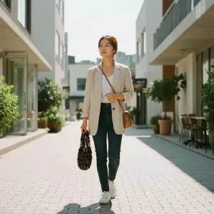 [라일리] Rly 플라워 패턴 신축성 장바구니 휴대용 접이식 캔버