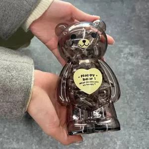 P1 곰돌이 투명 저금통 대형