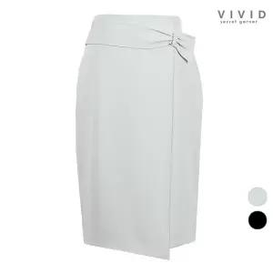 [비비드시크릿가너]VIVID 허리비죠 뒷트임 기본H라인 정장 스커트
