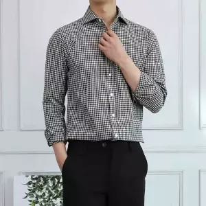 [하프클럽/세컨에디션]남자 슬림핏 고방체크 와이셔츠