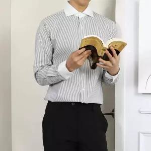 [하프클럽/세컨에디션]남자 포인트 카라 와이셔츠