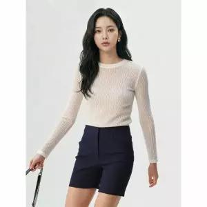 [하프클럽/올리비아하슬러]아이보리 하슬러 골지라인 라운드티 OHCSTS901