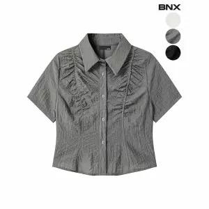 [하프클럽/BNX]여성 셔링 크롭 반소매 블라우스