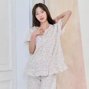 [보리보리/바풀 주니어]바풀 CA5V13116 여성잠옷 순면 파자마 여름 반팔 잠옷 상하 핑크