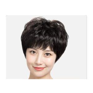 항암가발 숏컷 여자가발 통가발 패션 반가발 정수리 단발 자연스러운 머리 키라비 중년