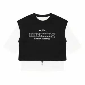 [보리보리/에꼴리에]여아 베스트 레이어드 7부 티셔츠 23C0783_BK