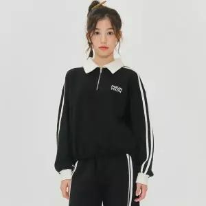 [보리보리/오션스카이]여아 카라 반집업 스트라이프 맨투맨