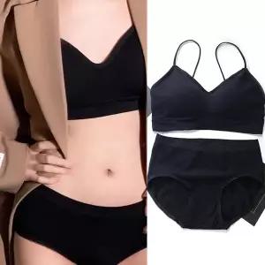 [보리보리/마이핏]골지 백리스 밴딩 노와이어 나시끈 브라팬티 세트