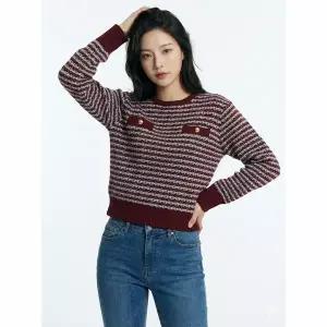 [하프클럽/씨]와인프린트 투버튼 포인트니트스웨트 SHUCY2978