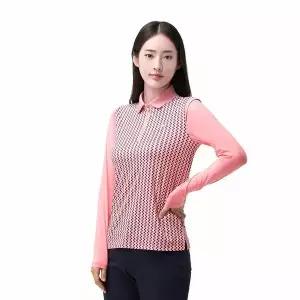 [하프클럽/프로월드컵]PWX Q124-3401-02 여성 프린트 카라 집업티셔츠