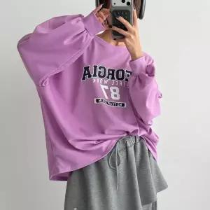 [하프클럽/다잇템]여성 라운드 나염 빅사이즈 티셔츠 루즈핏