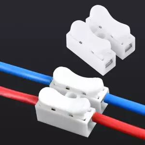 전기 및 자동차 배선 조명을 위한 푸시 퀵 와이어 케이블 커넥터 100pcs 10A 220V 2핀 푸시인 스프링 장착