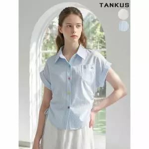 [하프클럽/탱커스]여성 셔링 롤업 반소매 블라우스