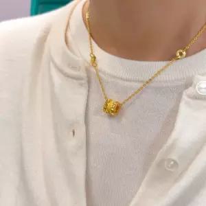 순금 24k 금 도넛 컷팅 여자 신형 목걸이 11.25g(3)+18k 잠금장치 디자인 선물