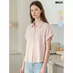 [하프클럽/BNX]여성 자수 롤업 소매 루즈핏 셔츠