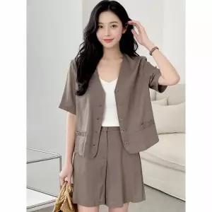 [하프클럽/예쎄](2종SET) 내추럴 린넨 자켓+숏팬츠 셋업(S6MSE014A)