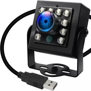 IFWATER 1080P USB 카메라 60FPS 고속 IR 컷 주간 및 야간 시야 170° 어안 초광각 렌즈 플러그 Windows