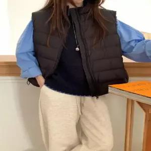 엘럽 여자 차이나 갈비 패딩조끼 다운 조끼 원템1