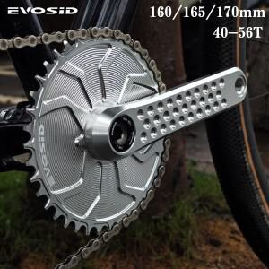 EVOSID 로드 바이크 크랭크셋 160/165/170mm 3네일 다이렉트 마운트 체인링 40-56T 그래블 자전거  통합 12