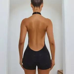 미니코코네 여사친 여름 백 반바지 점프슈트 반목 드롭 홀터넥 DOS1