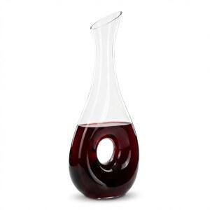 QWORK 크리스탈 와인 디캔터 - 달팽이 모양의 핸드 블로우 레드 카라페, 홈 바용 1000ml 에어레이터 및 디스펜서