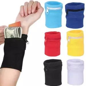 지퍼 주머니와 스포츠 팔찌 MP3 키 카드 보관 가방에 대 한 팔 밴드 실행 농구 Sweatbands