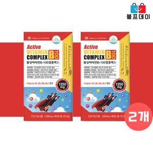 네추럴라이즈 활성비타민B 100 컴플렉스 액티브 비타민 1350mg x 90정 2통