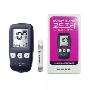 [에스디바이오센서] SD 코드프리 노코딩 혈당측정기 세트 ( 혈당계+채혈침 10개+채혈기+파우치)