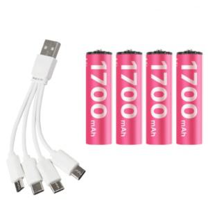 USB-C타입 AA충전지 재사용건전지 1.5v 1700mAh 배터리