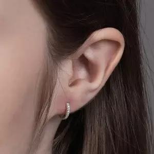 [Hei][프로미스나인 박지원 착용][sv925] pave shine hoops earring