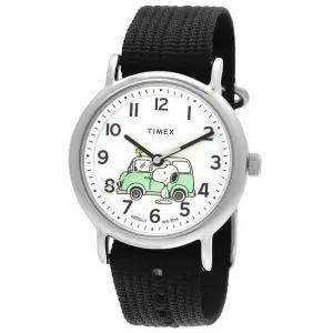 Timex 타이맥스 유니 위켄더 38mm 시계 레드/실버톤/화이트/스누피 캐주얼