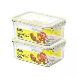 글라스락 클래식 옐로우에디션 직사각 1900ml 2조 1개
