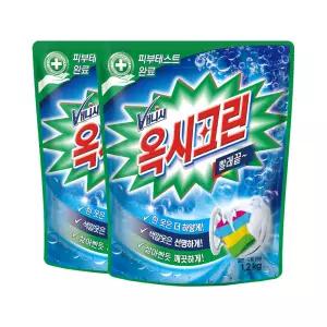 옥시크린 배니시 리필 1.2kgx2개 얼룩제거 의류 빨래 산소계 표백제 세제