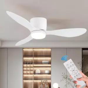 저소음 실링팬 천장형 선풍기 LED 조명 저전력 모터 역회전 화이트 42인치(105CM)