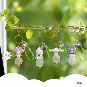 산리오 풍경 키링 키홀더 열쇠고리 차 가방 백팩 장식 종 참 선물 쿠로미 포차코 마이멜로디