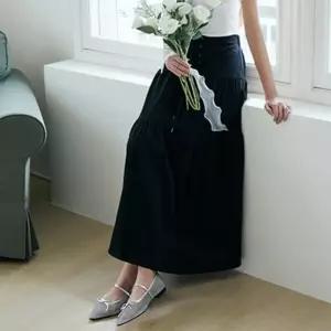 [에고이스트] [BLUE LABEL] 레이스업 보헤미안 롱 스커트 (ER2OSK57-T)