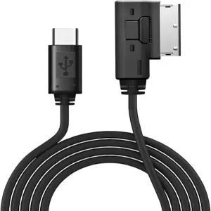 Untvie USB-C to AMI MMI Aux 케이블 충전 및 오디오 16/15 호환 Audi A4/A6/A8/Q5/Q7 2011-2016 폭스바겐
