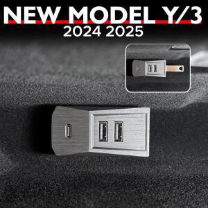 호환테슬라 신형 모델 Y 런칭 주니퍼 2025 3 하이랜드 2024용 글로브박스 USB 허브 타입-C 포트 디지털 디