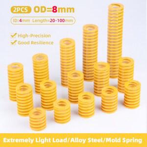 외경 CREAMILY 길이 8MM 4MM 압축 20 소형로드 금형 내경 스프링 100MM 노란색 스틸