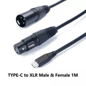 마이크선 케이블 마이크 믹싱 콘솔 스피커 앰프용 휴대폰용 믹서 오디오 XLR 노트북 케이 TYPEC to XLR Female