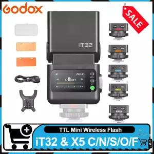 고독스 iT32 iFlash 카메라 플래시 TTL HSS 회전 헤드 온 라이트 X5 C/S/N/F/O/L 무선 마그네틱 트리거