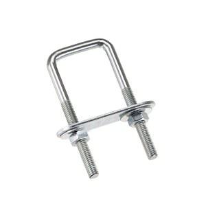 2/4개 탄소강 M6 M8 사각 U-볼트 (너트, 프레임 플레이트, 원형 와셔 포함) 25mm 30mm 35mm 42mm 50mm 60mm 내부