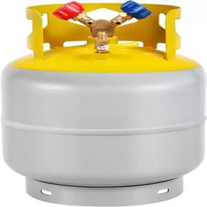 FAHKNS 냉매 회수 탱크 30 LB 재사용 가능한 실린더 1/4 SAE Y 밸브 캔 R12 R22 R134A R410A 등 프레온