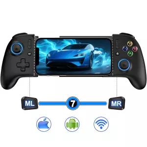 무선 모바일 게임 컨트롤러 Android용 전화 홀 조이스틱/트리거 프로그래머블 데드존 없음 조절 가능한