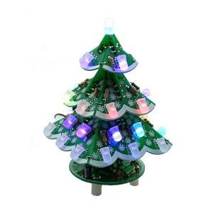 A20F-3D 스테레오 크리스마스 트리 LED DIY 키트 전자 납땜 연습 학습을위한 빨간색녹색노란색 플래시 회로