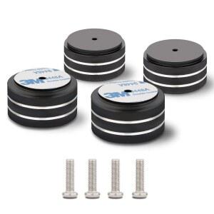 모노사우디오 4Pcs 40x20mm 스피커 절연 피트 단면 3M 오디오, 스피커, 서브우퍼, 홈 시어터, 턴테이블 DAC 패드(블랙 컬러)용 미끄럼 방지 고무 링이 있는 스파이크 패드