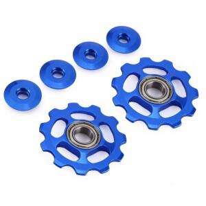 2PCS 11T 초경량 알루미늄 합금 자전거 베어링 자키 휠 후면 변속기 도르래 MTB 도로 부품