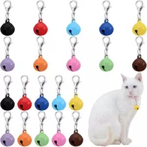 강아지 고양이 목걸이용 Quilax 20PCS 반려동물 벨 걸쇠가 달린 금속 원형 칼라 참 펫 펜던트 액세서리